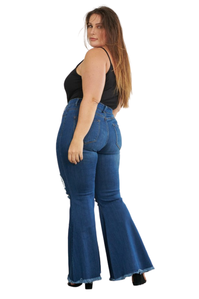 Plus Size Drama Flare Jeans