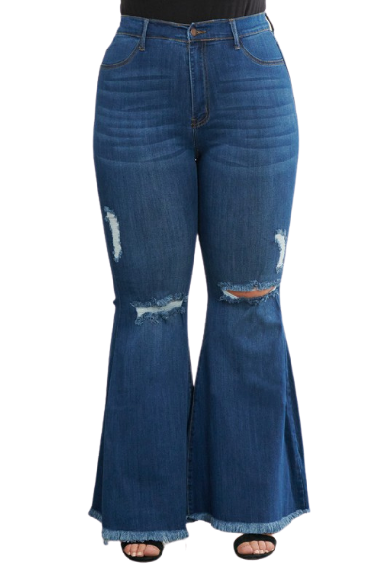 Plus Size Drama Flare Jeans