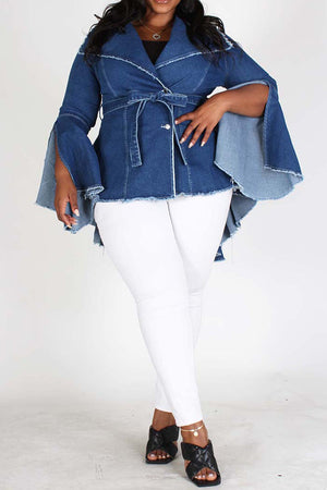 Plus Flair It Out Denim Peplum Jacket