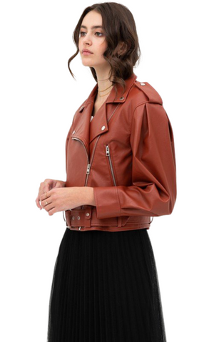 Janet Faux Leather Moto Jacket