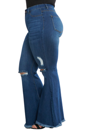 Plus Size Drama Flare Jeans