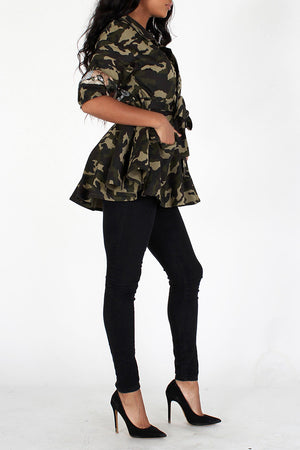 Operation Camo Peplum Jacket