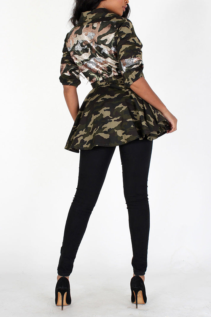 Operation Camo Peplum Jacket